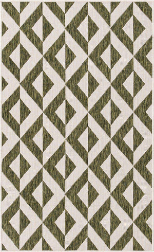 Green 3' 1 x 5' 3 Jill Zarin Outdoor Rectangle Area Rug Weather Resistant for Patio, Deck, Terrace, Balcony, Porch Durable 100% Polypropylene Carpet for Outside for Sale at Rug Engine
