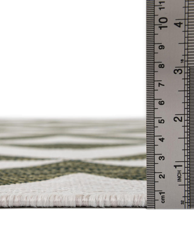 Green 2' x 8' Jill Zarin Outdoor Runner Area Rug Weather Resistant for Patio, Deck, Terrace, Balcony, Porch Durable 100% Polypropylene Carpet for Outside for Sale at Rug Engine