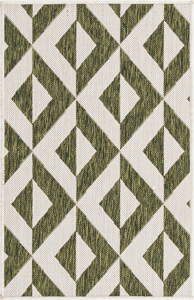 Green 2' x 3' 1 Jill Zarin Outdoor Rectangle Area Rug Weather Resistant for Patio, Deck, Terrace, Balcony, Porch Durable 100% Polypropylene Carpet for Outside for Sale at Rug Engine