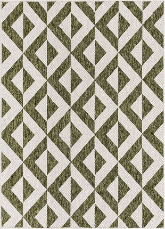 Green 1' 4 x 1' 4 Jill Zarin Outdoor Sample Area Rug Weather Resistant for Patio, Deck, Terrace, Balcony, Porch Durable 100% Polypropylene Carpet for Outside for Sale at Rug Engine