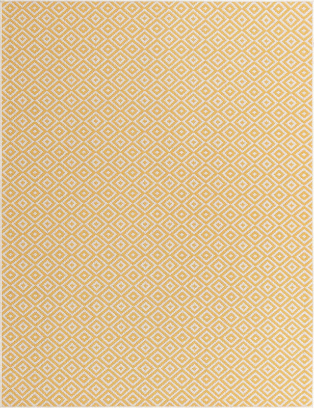 Yellow Ivory 7' 10 x 10' Jill Zarin Outdoor Rectangle Area Rug Weather Resistant for Patio, Deck, Terrace, Balcony, Porch Durable 100% Polypropylene Carpet for Outside for Sale at Rug Engine