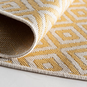 Yellow Ivory 4' 1 x 4' 1 Jill Zarin Outdoor Round Area Rug Weather Resistant for Patio, Deck, Terrace, Balcony, Porch Durable 100% Polypropylene Carpet for Outside for Sale at Rug Engine