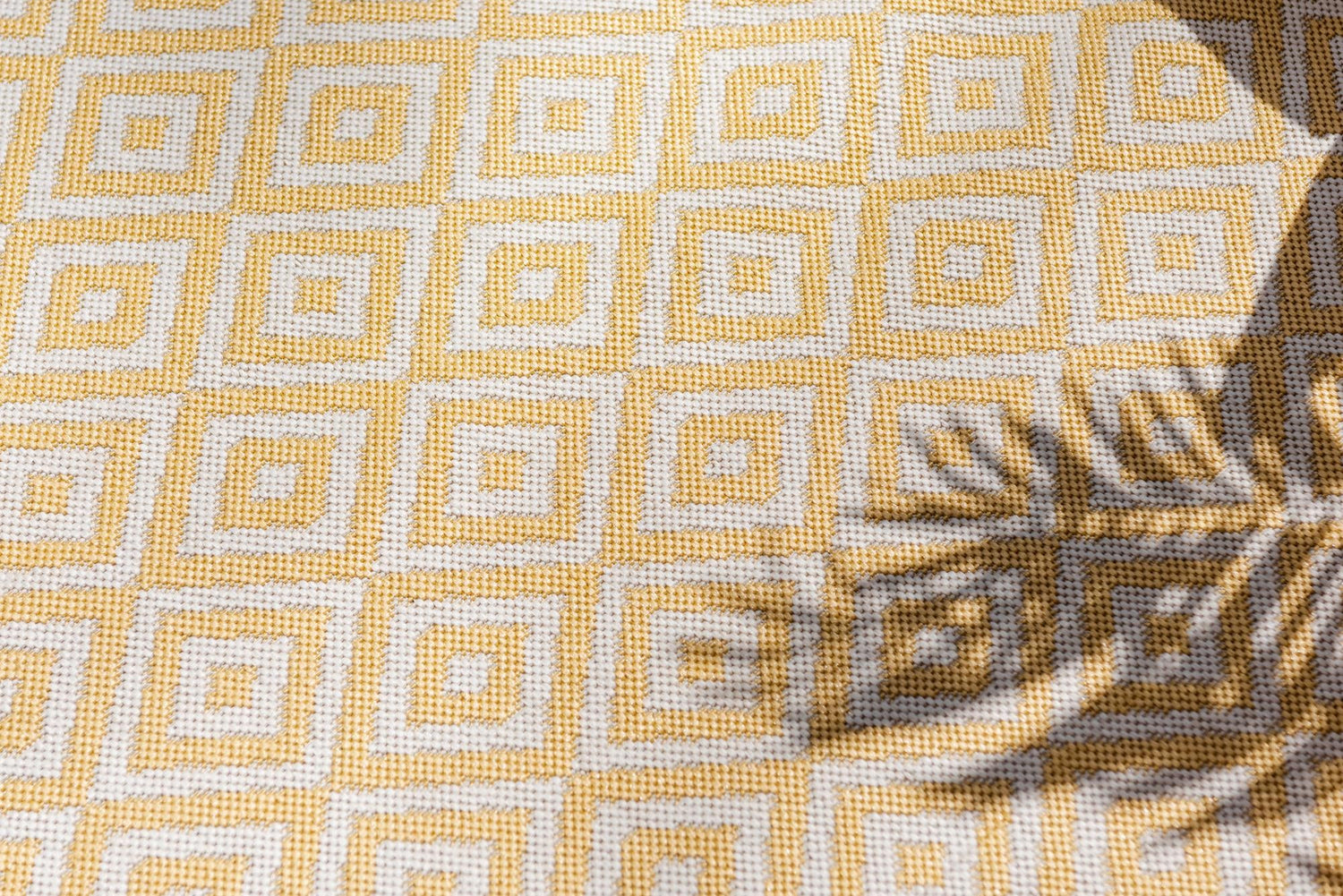 Yellow Ivory 6' 1 x 9' Jill Zarin Outdoor Rectangle Area Rug Weather Resistant for Patio, Deck, Terrace, Balcony, Porch Durable 100% Polypropylene Carpet for Outside for Sale at Rug Engine