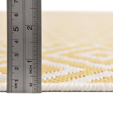 Yellow Ivory 3' 1 x 5' 3 Jill Zarin Outdoor Rectangle Area Rug Weather Resistant for Patio, Deck, Terrace, Balcony, Porch Durable 100% Polypropylene Carpet for Outside for Sale at Rug Engine