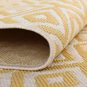 Yellow Ivory 3' 1 x 5' 3 Jill Zarin Outdoor Rectangle Area Rug Weather Resistant for Patio, Deck, Terrace, Balcony, Porch Durable 100% Polypropylene Carpet for Outside for Sale at Rug Engine