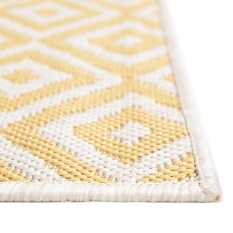 Yellow Ivory 3' 1 x 5' 3 Jill Zarin Outdoor Rectangle Area Rug Weather Resistant for Patio, Deck, Terrace, Balcony, Porch Durable 100% Polypropylene Carpet for Outside for Sale at Rug Engine