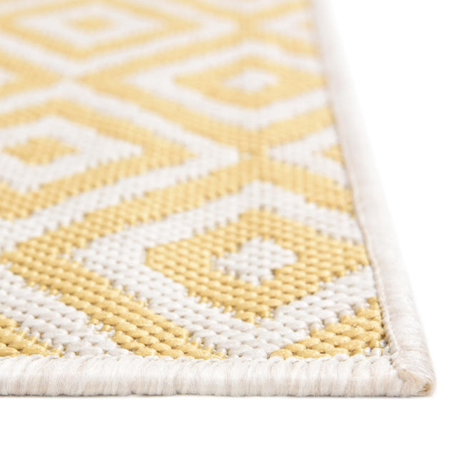Yellow Ivory 3' 1 x 5' 3 Jill Zarin Outdoor Rectangle Area Rug Weather Resistant for Patio, Deck, Terrace, Balcony, Porch Durable 100% Polypropylene Carpet for Outside for Sale at Rug Engine