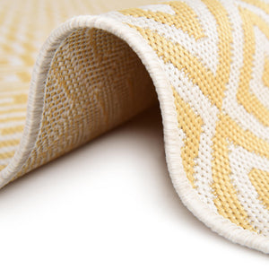 Yellow Ivory 2' x 3' 1 Jill Zarin Outdoor Rectangle Area Rug Weather Resistant for Patio, Deck, Terrace, Balcony, Porch Durable 100% Polypropylene Carpet for Outside for Sale at Rug Engine