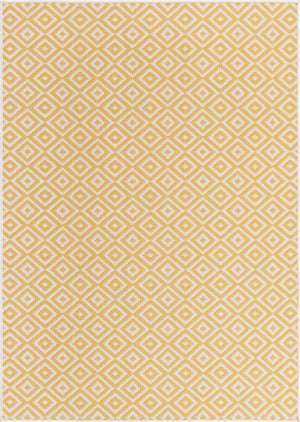 Yellow Ivory 5' 3 x 8' Jill Zarin Outdoor Rectangle Area Rug Weather Resistant for Patio, Deck, Terrace, Balcony, Porch Durable 100% Polypropylene Carpet for Outside for Sale at Rug Engine