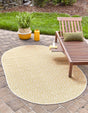 Yellow Ivory 5' 3 x 8' Jill Zarin Outdoor Oval Area Rug Weather Resistant for Patio, Deck, Terrace, Balcony, Porch Durable 100% Polypropylene Carpet for Outside for Sale at Rug Engine
