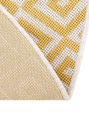 Yellow Ivory 5' 3 x 8' Jill Zarin Outdoor Oval Area Rug Weather Resistant for Patio, Deck, Terrace, Balcony, Porch Durable 100% Polypropylene Carpet for Outside for Sale at Rug Engine