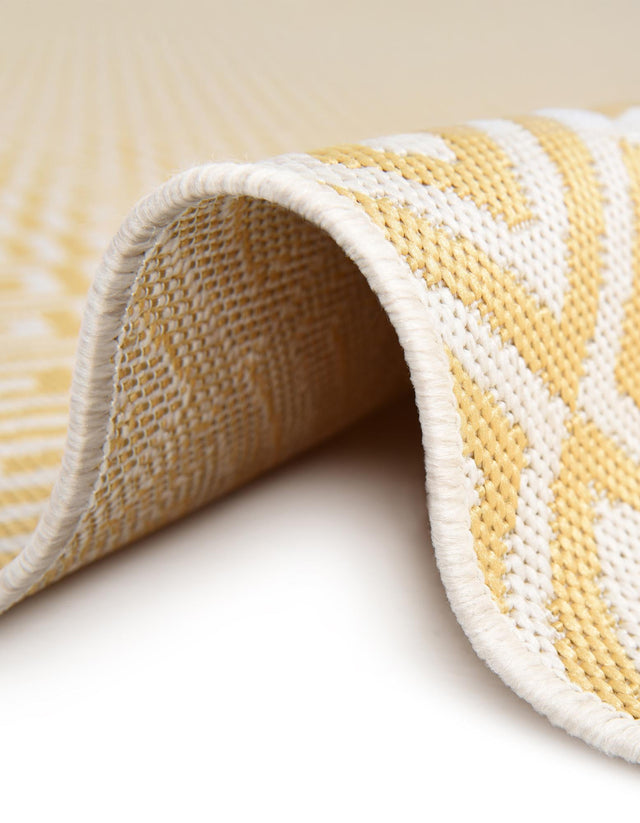 Yellow Ivory 7' 10 x 10' Jill Zarin Outdoor Oval Area Rug Weather Resistant for Patio, Deck, Terrace, Balcony, Porch Durable 100% Polypropylene Carpet for Outside for Sale at Rug Engine