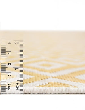 Yellow Ivory 4' 1 x 4' 1 Jill Zarin Outdoor Round Area Rug Weather Resistant for Patio, Deck, Terrace, Balcony, Porch Durable 100% Polypropylene Carpet for Outside for Sale at Rug Engine