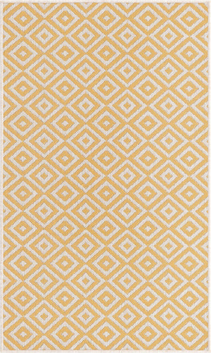 Yellow Ivory 3' 1 x 5' 3 Jill Zarin Outdoor Rectangle Area Rug Weather Resistant for Patio, Deck, Terrace, Balcony, Porch Durable 100% Polypropylene Carpet for Outside for Sale at Rug Engine