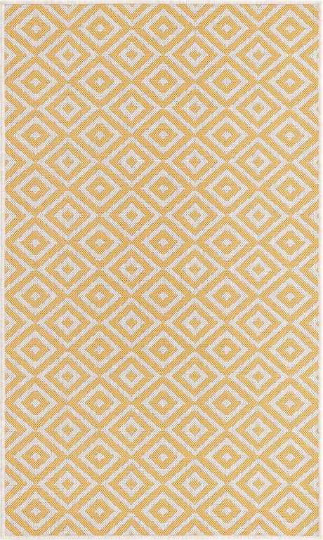 Yellow Ivory 3' 1 x 5' 3 Jill Zarin Outdoor Rectangle Area Rug Weather Resistant for Patio, Deck, Terrace, Balcony, Porch Durable 100% Polypropylene Carpet for Outside for Sale at Rug Engine