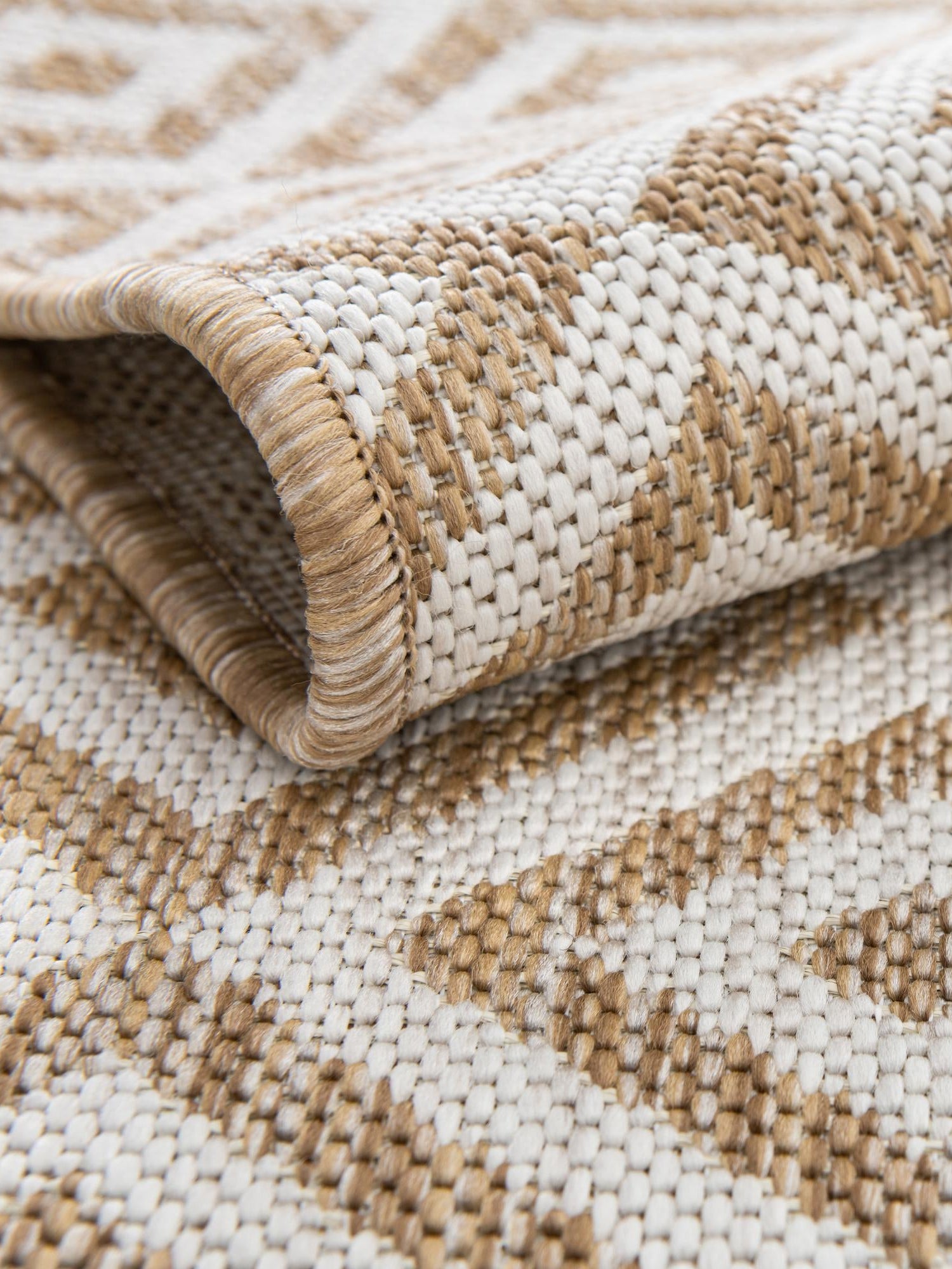 Beige 4' 1 x 6' 1 Jill Zarin Outdoor Rectangle Area Rug Weather Resistant for Patio, Deck, Terrace, Balcony, Porch Durable 100% Polypropylene Carpet for Outside for Sale at Rug Engine