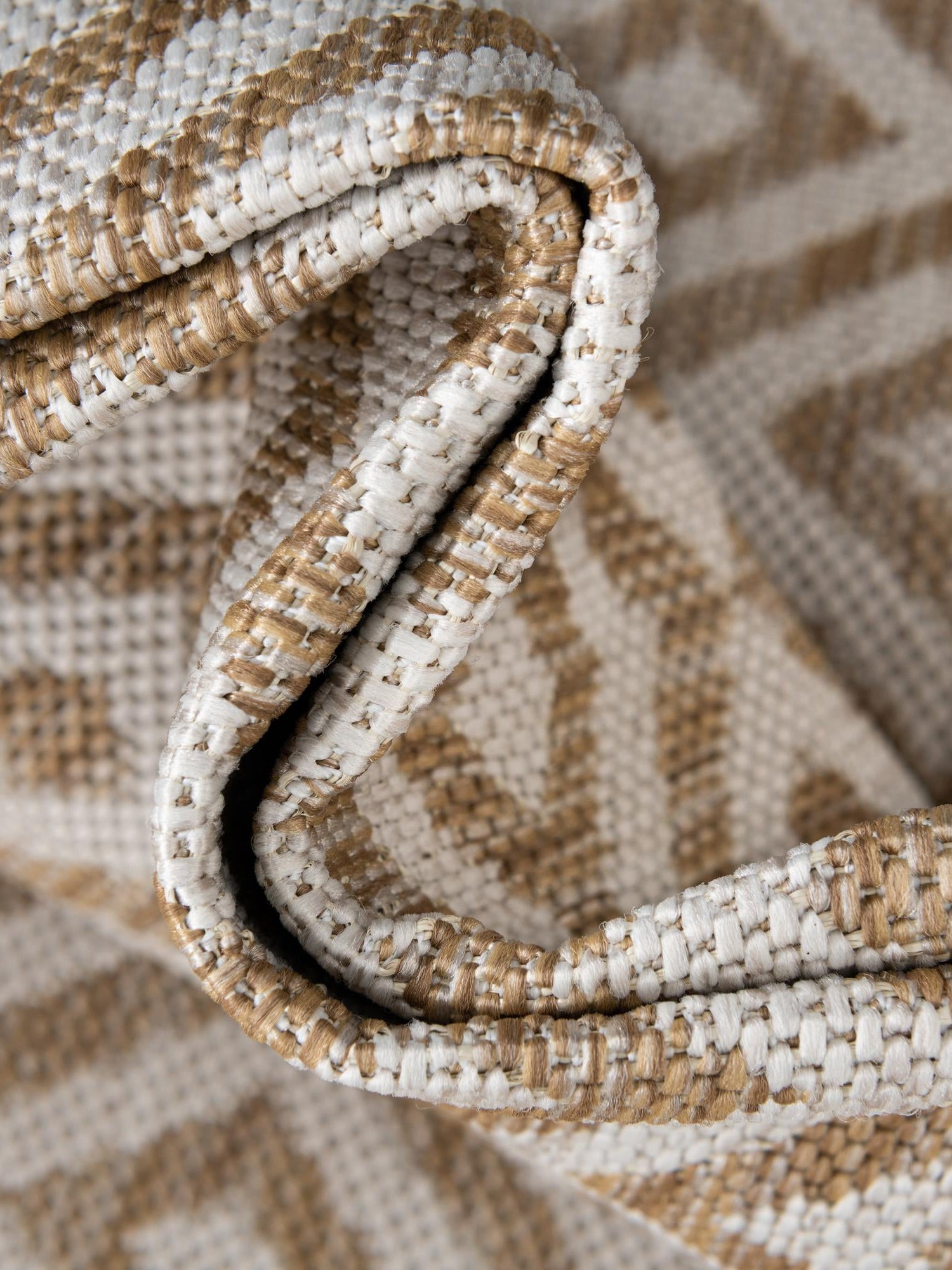 Beige 5' 3 x 8' Jill Zarin Outdoor Rectangle Area Rug Weather Resistant for Patio, Deck, Terrace, Balcony, Porch Durable 100% Polypropylene Carpet for Outside for Sale at Rug Engine