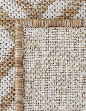 Beige 4' 1 x 6' 1 Jill Zarin Outdoor Rectangle Area Rug Weather Resistant for Patio, Deck, Terrace, Balcony, Porch Durable 100% Polypropylene Carpet for Outside for Sale at Rug Engine