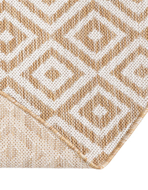 Beige 5' 3 x 8' Jill Zarin Outdoor Oval Area Rug Weather Resistant for Patio, Deck, Terrace, Balcony, Porch Durable 100% Polypropylene Carpet for Outside for Sale at Rug Engine