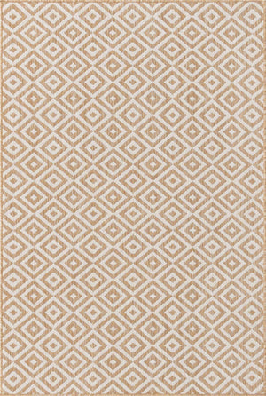 Beige 4' 1 x 6' 1 Jill Zarin Outdoor Rectangle Area Rug Weather Resistant for Patio, Deck, Terrace, Balcony, Porch Durable 100% Polypropylene Carpet for Outside for Sale at Rug Engine