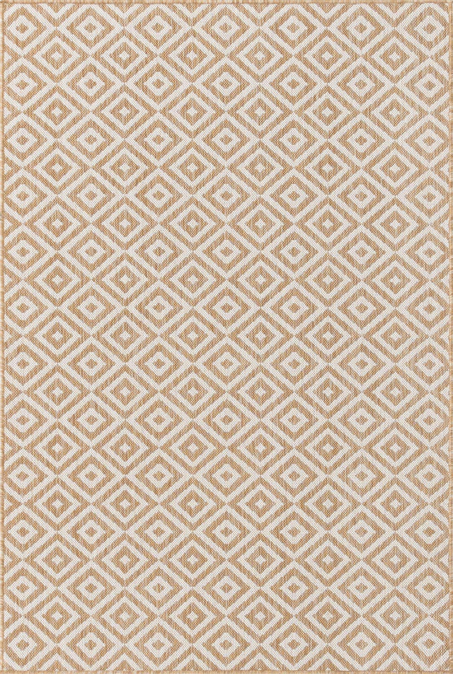 Beige 4' 1 x 6' 1 Jill Zarin Outdoor Rectangle Area Rug Weather Resistant for Patio, Deck, Terrace, Balcony, Porch Durable 100% Polypropylene Carpet for Outside for Sale at Rug Engine