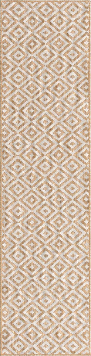 Beige 2' x 8' Jill Zarin Outdoor Runner Area Rug Weather Resistant for Patio, Deck, Terrace, Balcony, Porch Durable 100% Polypropylene Carpet for Outside for Sale at Rug Engine