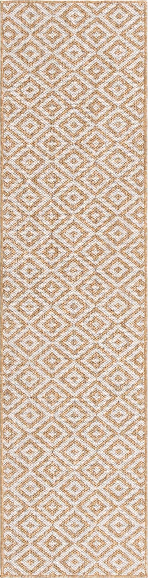 Beige 2' x 8' Jill Zarin Outdoor Runner Area Rug Weather Resistant for Patio, Deck, Terrace, Balcony, Porch Durable 100% Polypropylene Carpet for Outside for Sale at Rug Engine