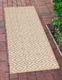 Beige 2' x 8' Jill Zarin Outdoor Runner Area Rug Weather Resistant for Patio, Deck, Terrace, Balcony, Porch Durable 100% Polypropylene Carpet for Outside for Sale at Rug Engine
