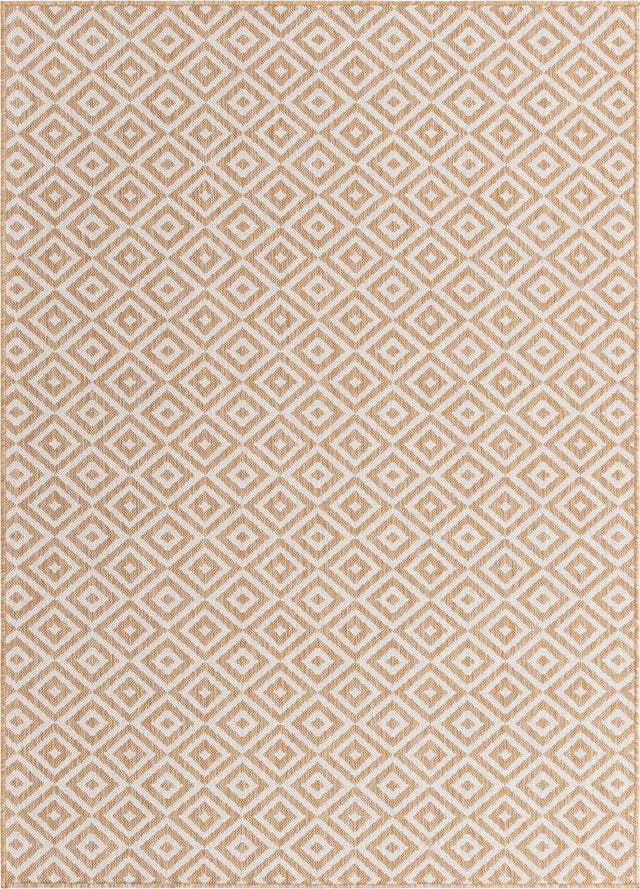Beige 1' 4 x 1' 4 Jill Zarin Outdoor Sample Area Rug Weather Resistant for Patio, Deck, Terrace, Balcony, Porch Durable 100% Polypropylene Carpet for Outside for Sale at Rug Engine