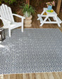 Blue 7' 10 x 7' 10 Jill Zarin Outdoor Square Area Rug Weather Resistant for Patio, Deck, Terrace, Balcony, Porch Durable 100% Polypropylene Carpet for Outside for Sale at Rug Engine
