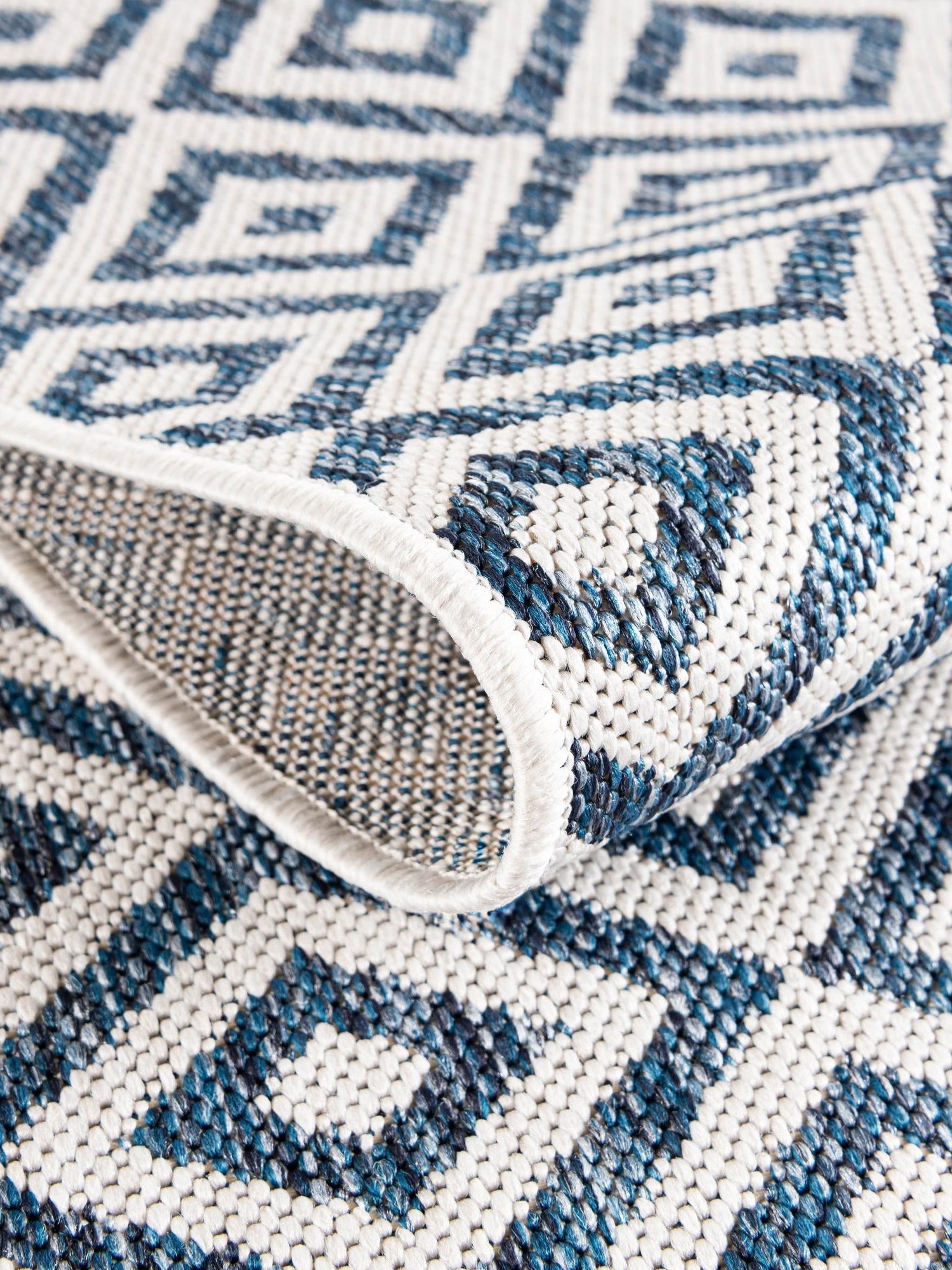 Blue 10' 8 x 10' 8 Jill Zarin Outdoor Square Area Rug Weather Resistant for Patio, Deck, Terrace, Balcony, Porch Durable 100% Polypropylene Carpet for Outside for Sale at Rug Engine