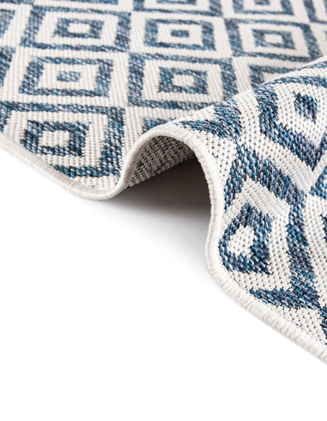 Blue 10' 8 x 10' 8 Jill Zarin Outdoor Square Area Rug Weather Resistant for Patio, Deck, Terrace, Balcony, Porch Durable 100% Polypropylene Carpet for Outside for Sale at Rug Engine