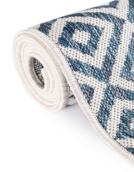 Blue 10' 8 x 10' 8 Jill Zarin Outdoor Square Area Rug Weather Resistant for Patio, Deck, Terrace, Balcony, Porch Durable 100% Polypropylene Carpet for Outside for Sale at Rug Engine