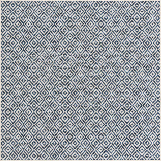 Blue 7' 10 x 7' 10 Jill Zarin Outdoor Square Area Rug Weather Resistant for Patio, Deck, Terrace, Balcony, Porch Durable 100% Polypropylene Carpet for Outside for Sale at Rug Engine
