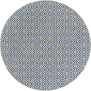 Blue 6' 7 x 6' 7 Jill Zarin Outdoor Round Area Rug Weather Resistant for Patio, Deck, Terrace, Balcony, Porch Durable 100% Polypropylene Carpet for Outside for Sale at Rug Engine