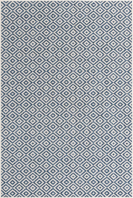 Blue 6' 1 x 9' Jill Zarin Outdoor Rectangle Rug