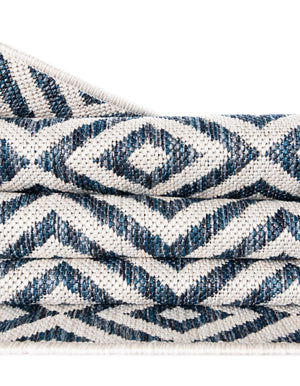 Blue 7' 1 x 10' Jill Zarin Outdoor Rectangle Area Rug Weather Resistant for Patio, Deck, Terrace, Balcony, Porch Durable 100% Polypropylene Carpet for Outside for Sale at Rug Engine