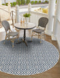 Blue 4' 1 x 4' 1 Jill Zarin Outdoor Round Area Rug Weather Resistant for Patio, Deck, Terrace, Balcony, Porch Durable 100% Polypropylene Carpet for Outside for Sale at Rug Engine