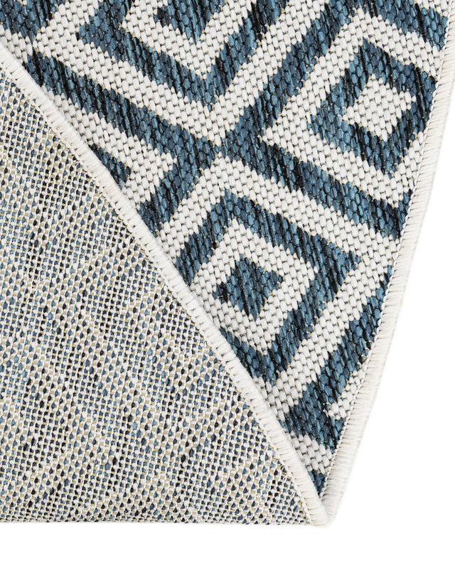 Blue 6' 7 x 6' 7 Jill Zarin Outdoor Round Area Rug Weather Resistant for Patio, Deck, Terrace, Balcony, Porch Durable 100% Polypropylene Carpet for Outside for Sale at Rug Engine