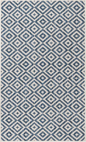 Blue 3' 1 x 5' 3 Jill Zarin Outdoor Rectangle Area Rug Weather Resistant for Patio, Deck, Terrace, Balcony, Porch Durable 100% Polypropylene Carpet for Outside for Sale at Rug Engine