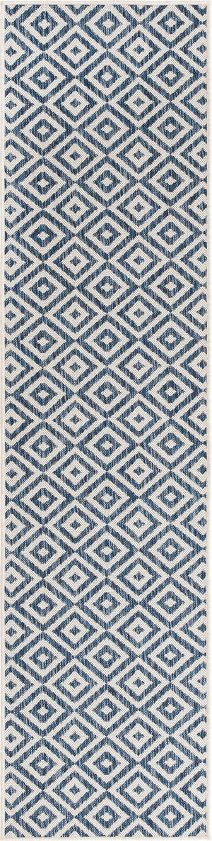 Blue 2' x 8' Jill Zarin Outdoor Runner Area Rug Weather Resistant for Patio, Deck, Terrace, Balcony, Porch Durable 100% Polypropylene Carpet for Outside for Sale at Rug Engine