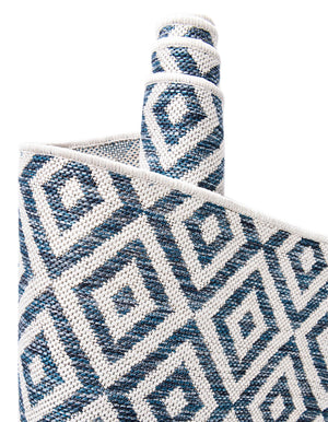 Blue 2' x 8' Jill Zarin Outdoor Runner Area Rug Weather Resistant for Patio, Deck, Terrace, Balcony, Porch Durable 100% Polypropylene Carpet for Outside for Sale at Rug Engine