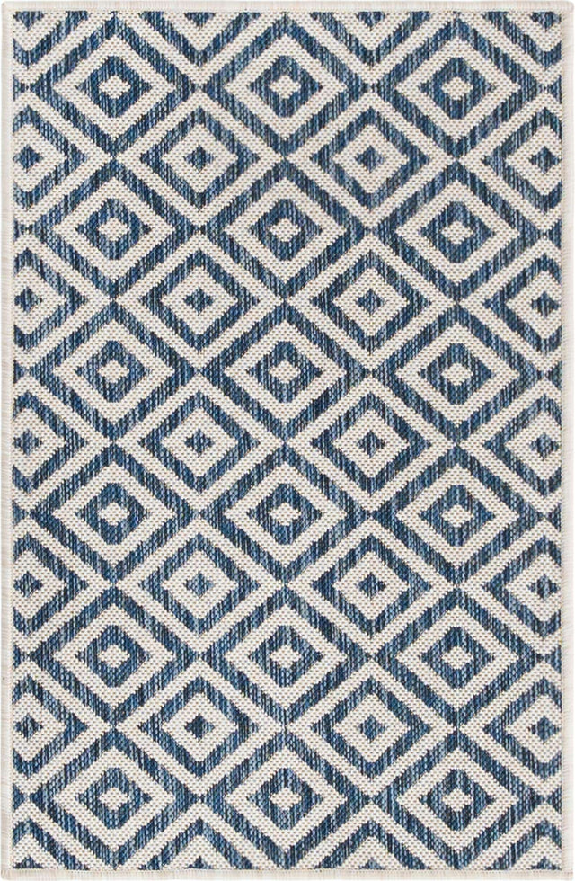 Blue 2' x 3' 1 Jill Zarin Outdoor Rectangle Area Rug Weather Resistant for Patio, Deck, Terrace, Balcony, Porch Durable 100% Polypropylene Carpet for Outside for Sale at Rug Engine