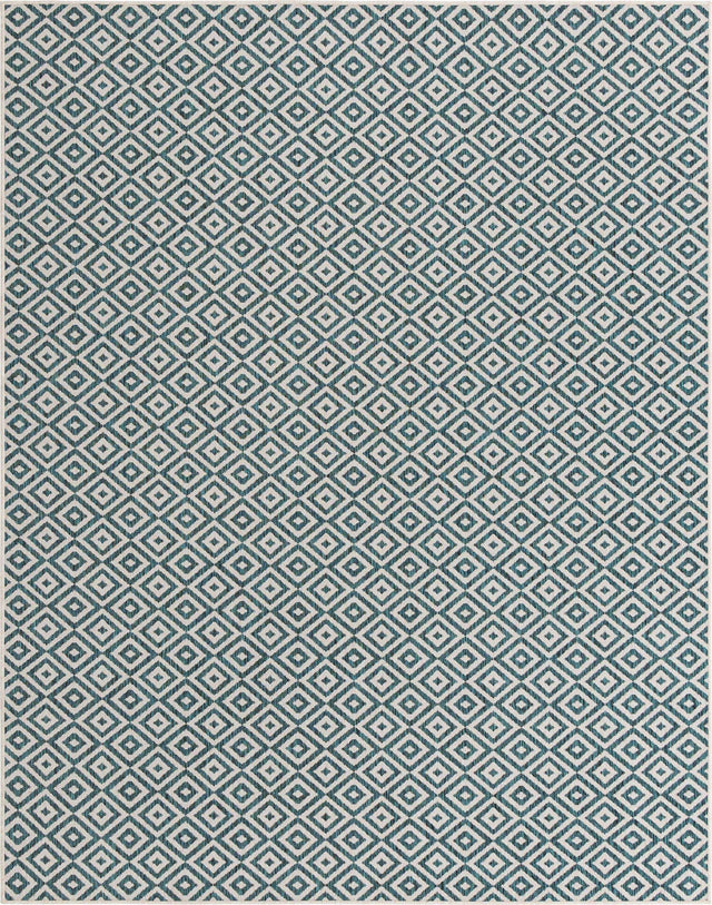 Teal 7' 10 x 10' Jill Zarin Outdoor Rectangle Area Rug Weather Resistant for Patio, Deck, Terrace, Balcony, Porch Durable 100% Polypropylene Carpet for Outside for Sale at Rug Engine