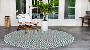Teal 4' 1 x 4' 1 Jill Zarin Outdoor Round Area Rug Weather Resistant for Patio, Deck, Terrace, Balcony, Porch Durable 100% Polypropylene Carpet for Outside for Sale at Rug Engine
