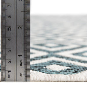 Teal 4' 1 x 4' 1 Jill Zarin Outdoor Round Area Rug Weather Resistant for Patio, Deck, Terrace, Balcony, Porch Durable 100% Polypropylene Carpet for Outside for Sale at Rug Engine