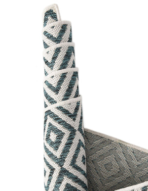 Teal 4' 1 x 4' 1 Jill Zarin Outdoor Round Area Rug Weather Resistant for Patio, Deck, Terrace, Balcony, Porch Durable 100% Polypropylene Carpet for Outside for Sale at Rug Engine