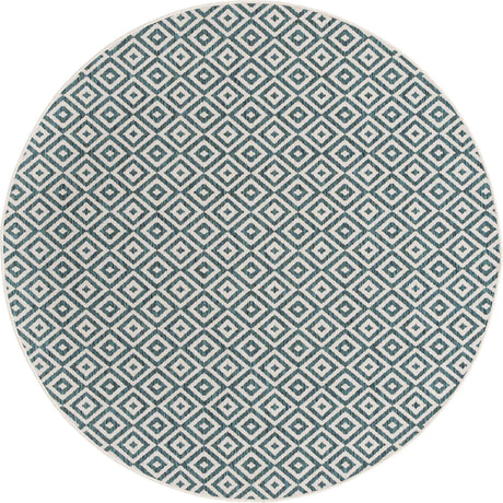 Teal 7' 1 x 7' 1 Jill Zarin Outdoor Round Rug