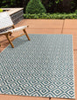 Teal 9' x 12' Jill Zarin Outdoor Rectangle Area Rug Weather Resistant for Patio, Deck, Terrace, Balcony, Porch Durable 100% Polypropylene Carpet for Outside for Sale at Rug Engine