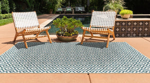 Teal 4' 1 x 6' 1 Jill Zarin Outdoor Rectangle Rug